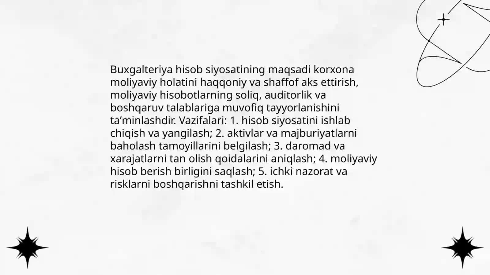 Buxgalteriya hisob siyosati va uning tuzilishi 4