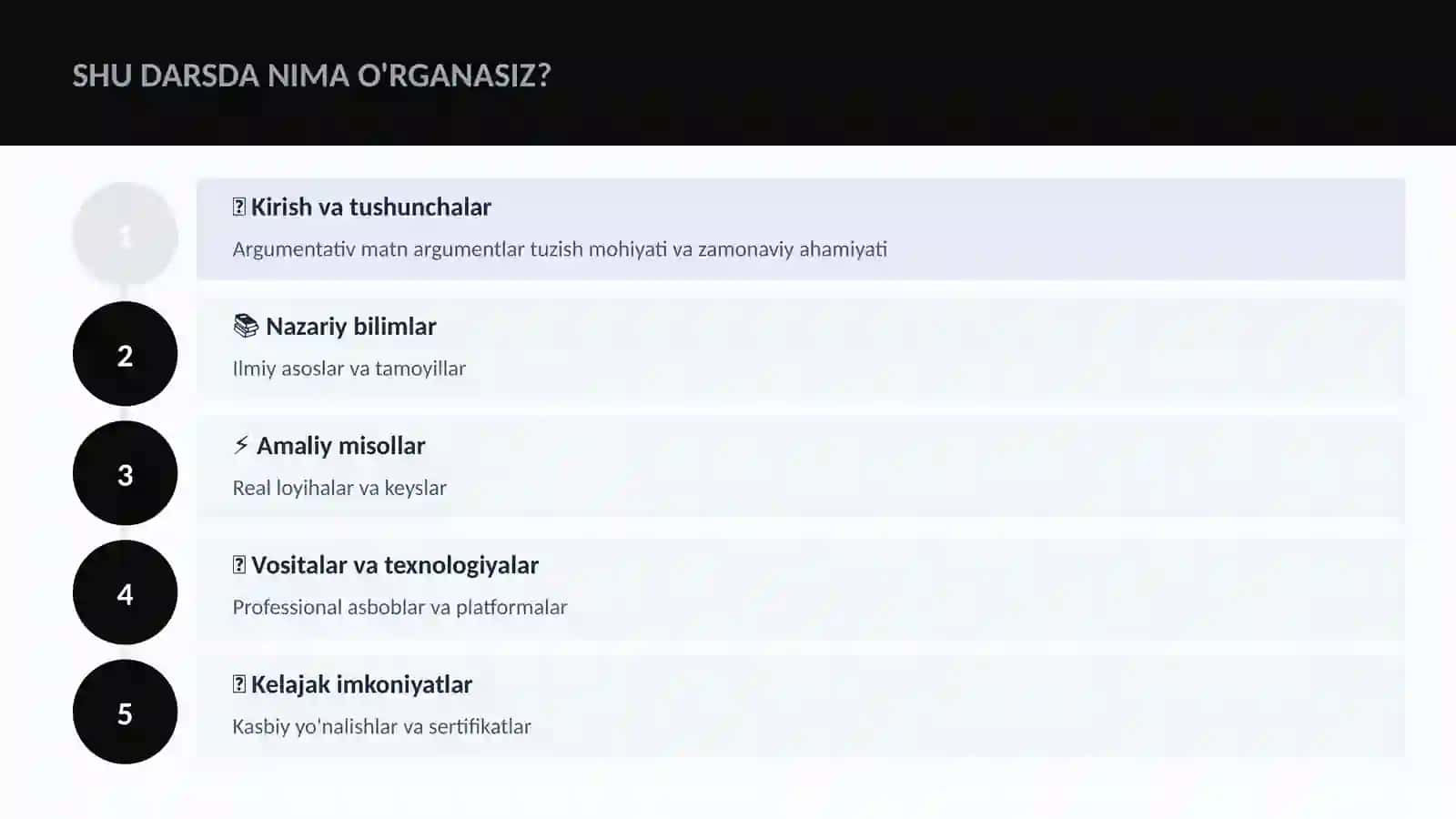 Argumentativ matn argumentlar tuzish 4