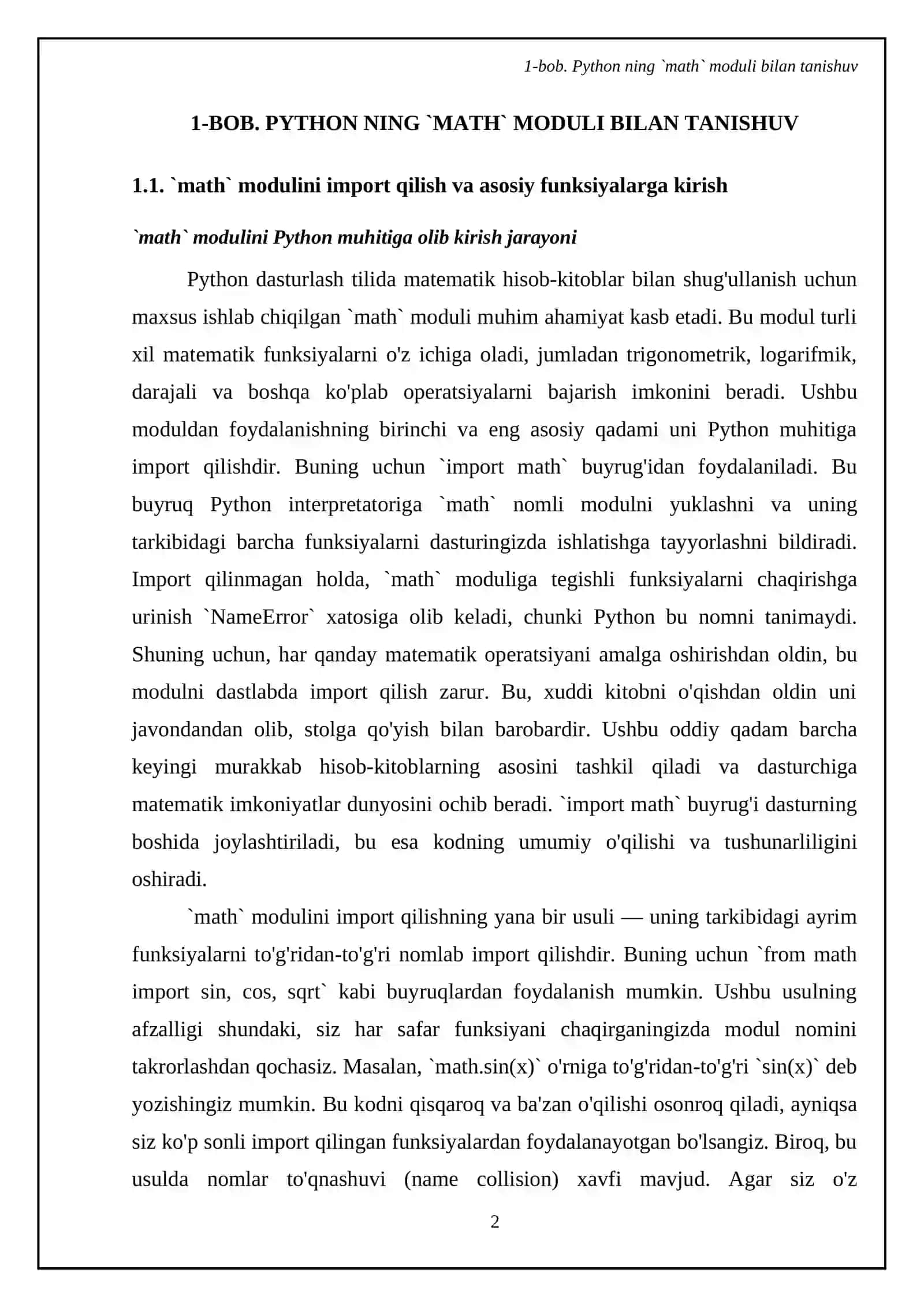 Python dasturlash tilida matematik hisob - kitoblar (math moduli) 4