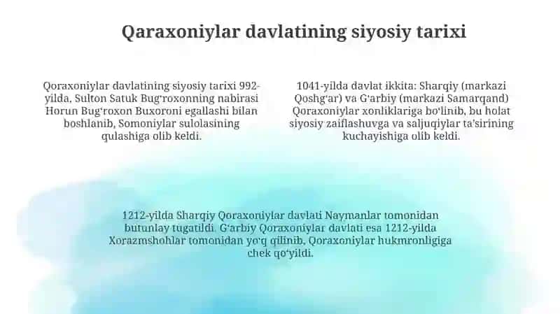 Qoraxoniylar davlati 4