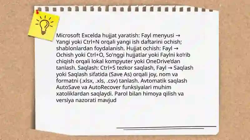Microsoft Excel dasturi 4