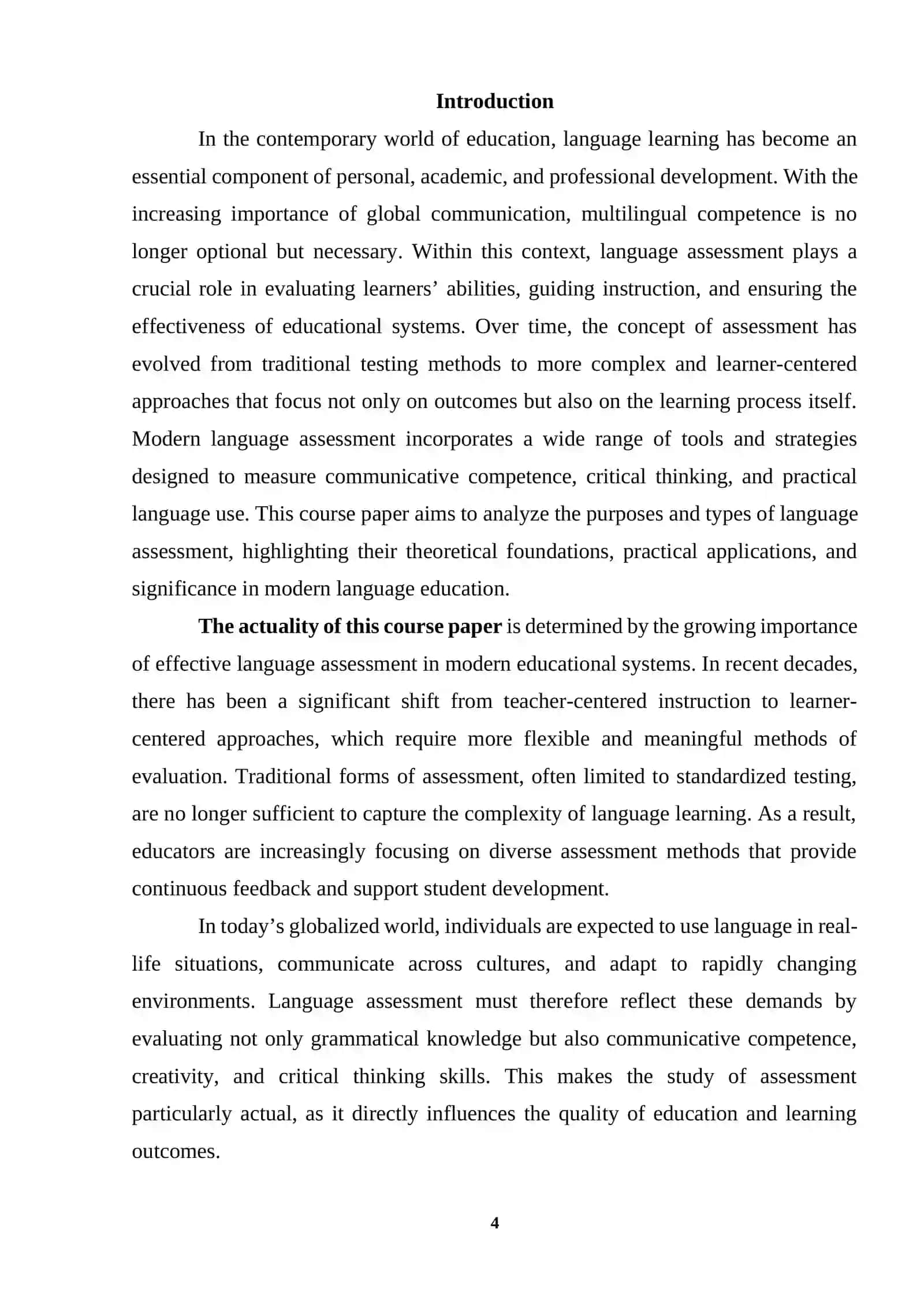 Purposes and Types of Language Assessment 4
