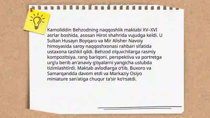 Kamoliddin Behzod va uning naqqoshlik maktabi 4