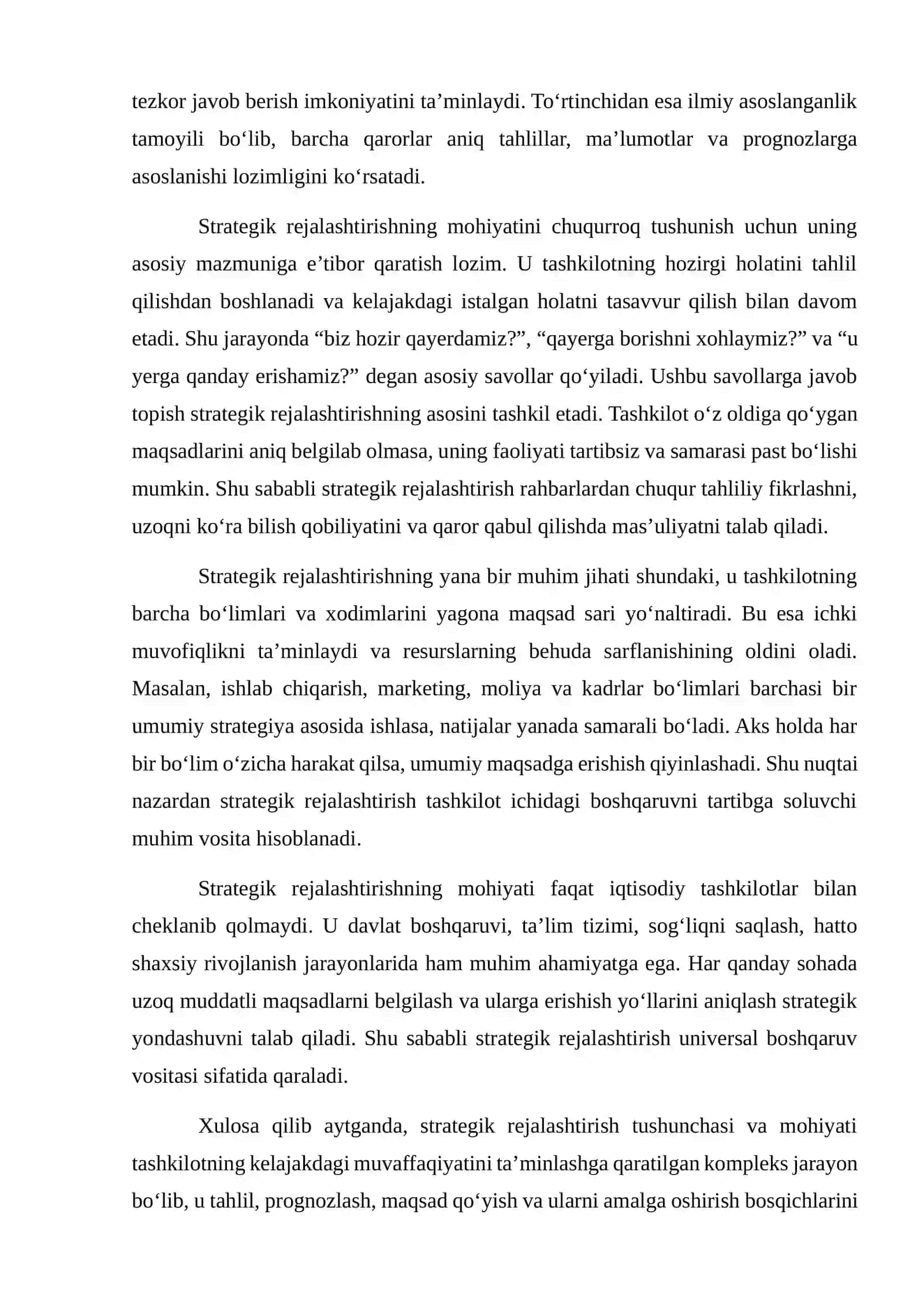 STRATEGIK REJALASHTIRISH JARAYONI VA AMALGA OSHIRISH BOSQICHLARI 4