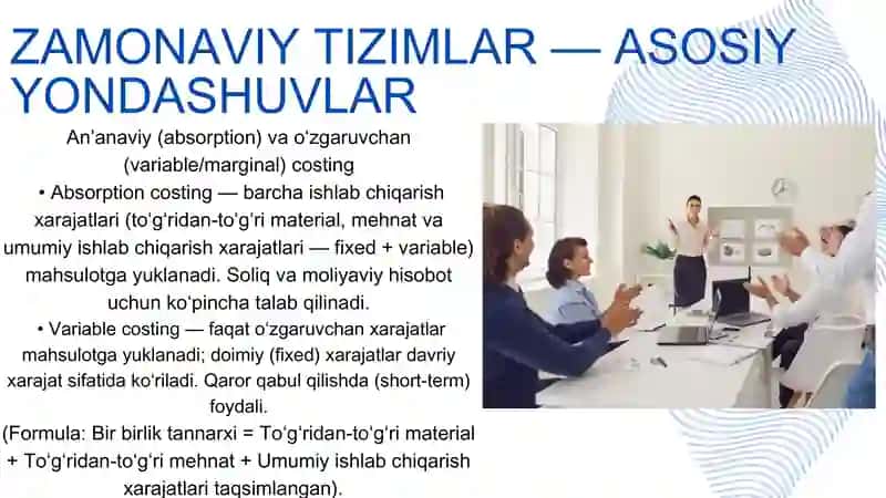 MAHSULOT TANNARXINI KALKULYATSIYA QILISHNING ZAMONAVIY TIZIMLARI 4