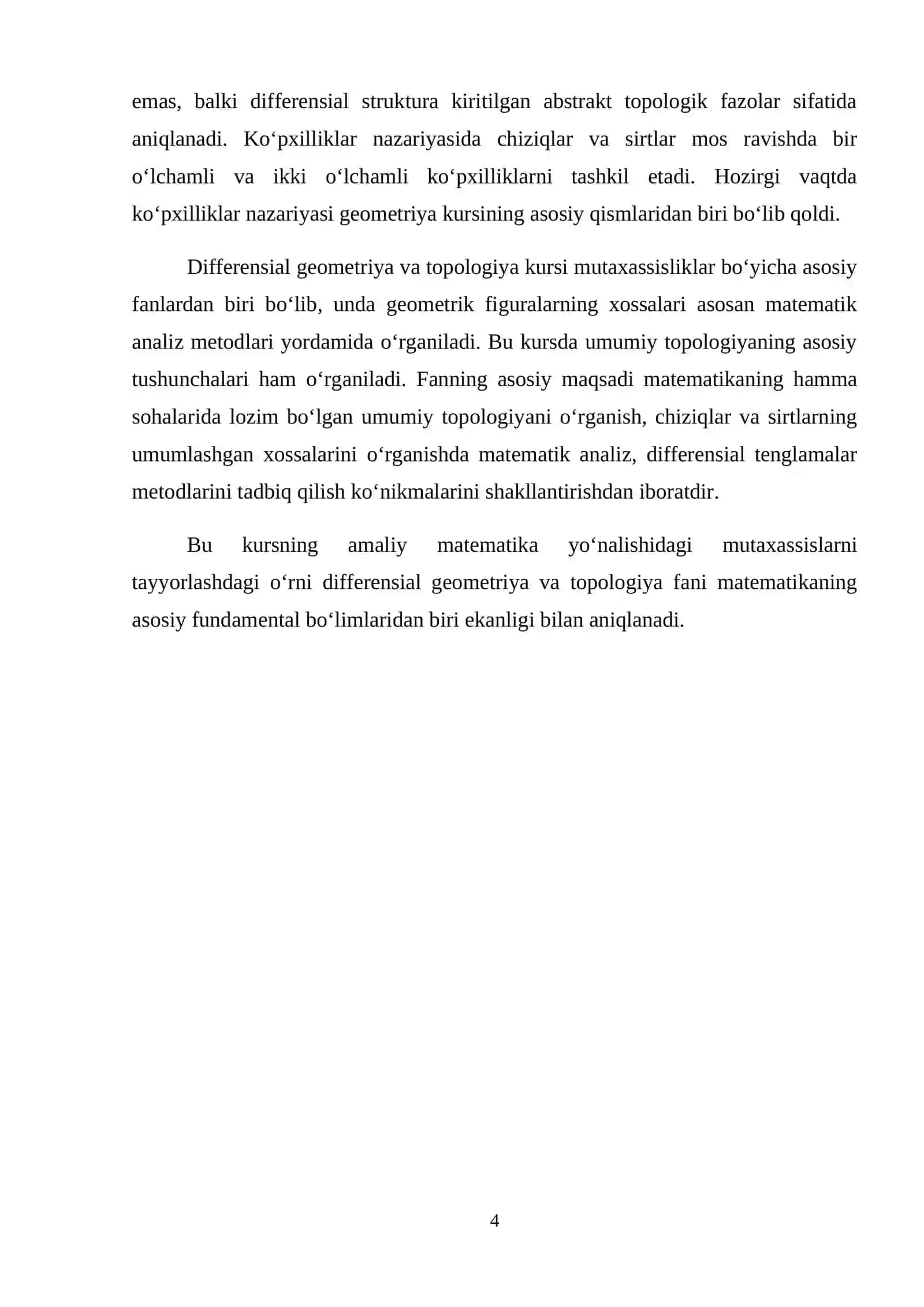 Differensial Geometriya va Topologiya 4