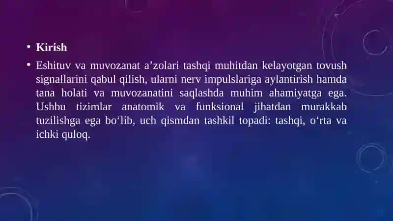 Eshituv analizatorlari anatomiyasi 4