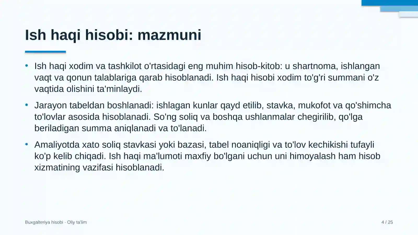 Buxgalteriya hisobi · Oliy ta'lim 4