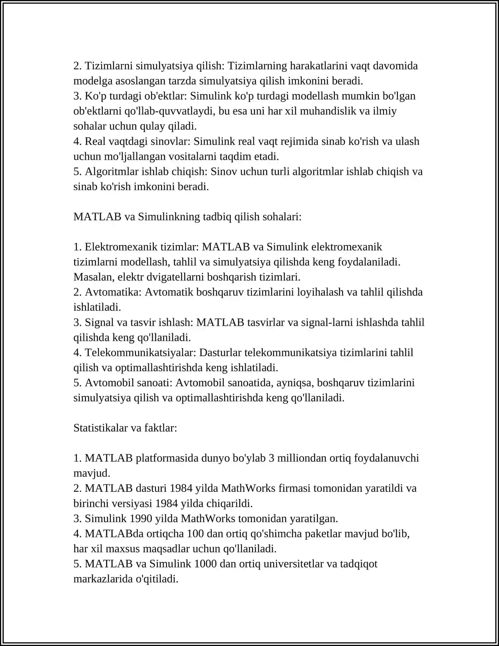 MATLAB va Simulink dasturlari 4