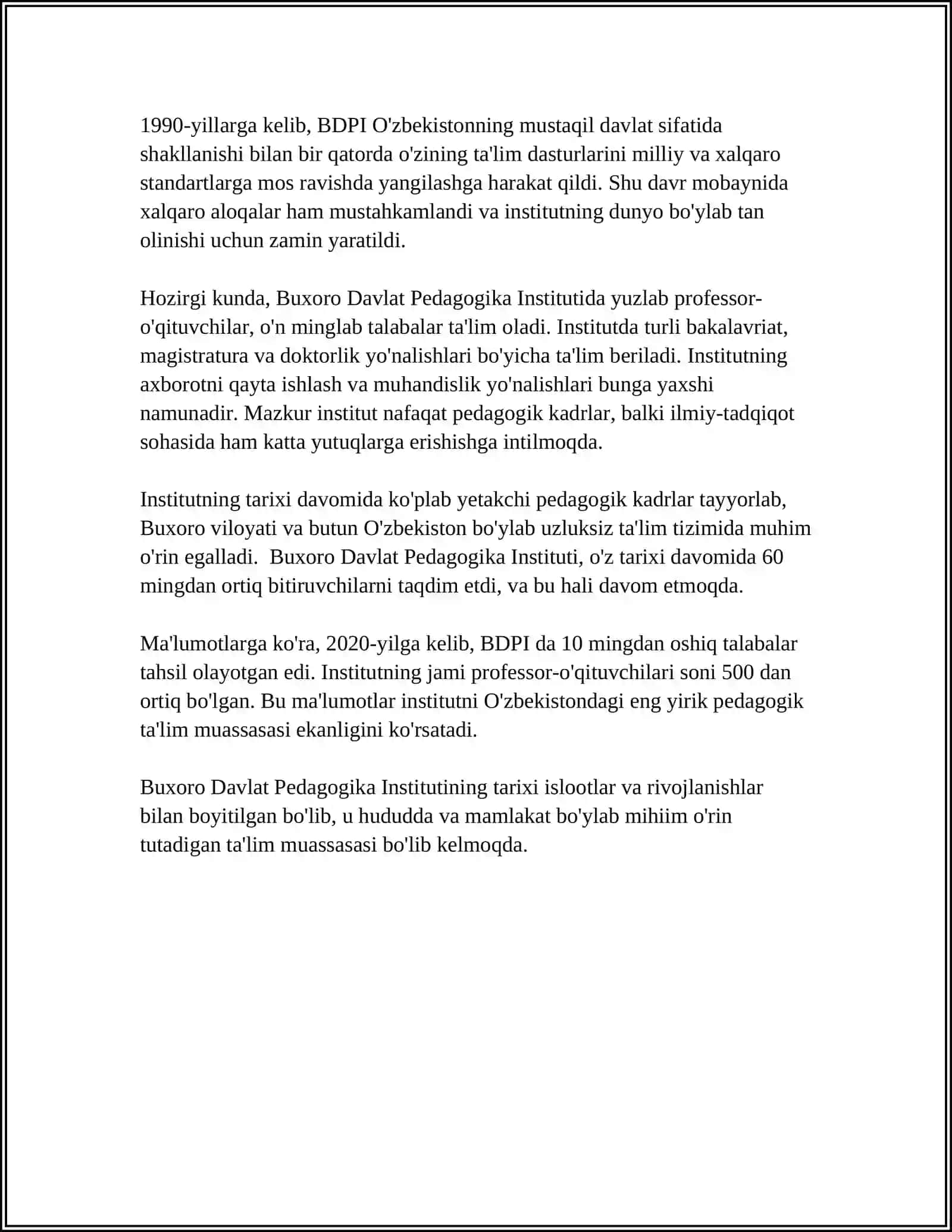 BUXORO DAVLAT PEDAGOGIKA INSTITUTI 4