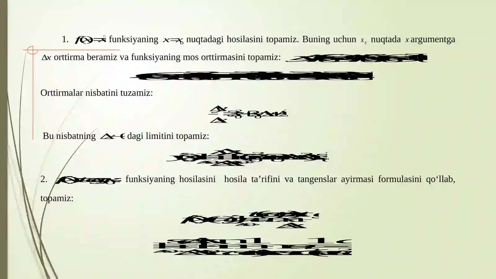 Funksiyaning hosilasi 4