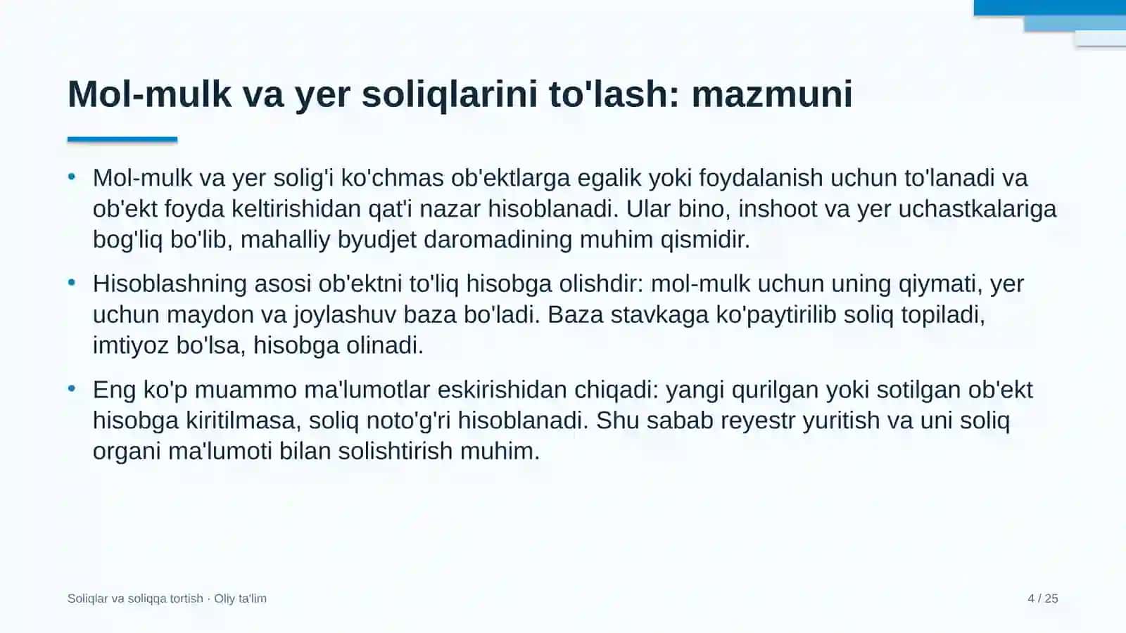 tikuvchilik atelyelarida mol mulk va yer soliqlarini to'lash 5559 4