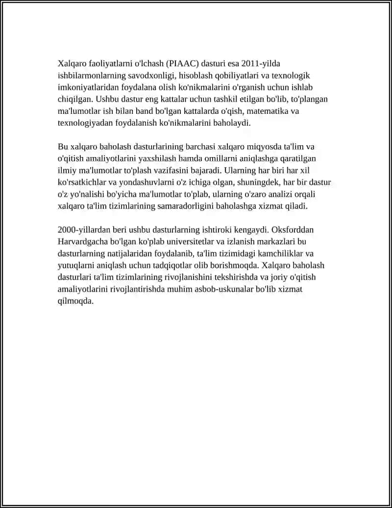 Xalqaro Baholash Dasturlari 4