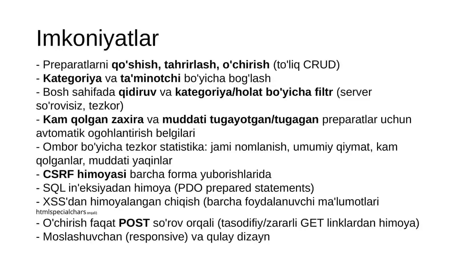 Dorixona Ombor Boshqaruv Tizimi 4