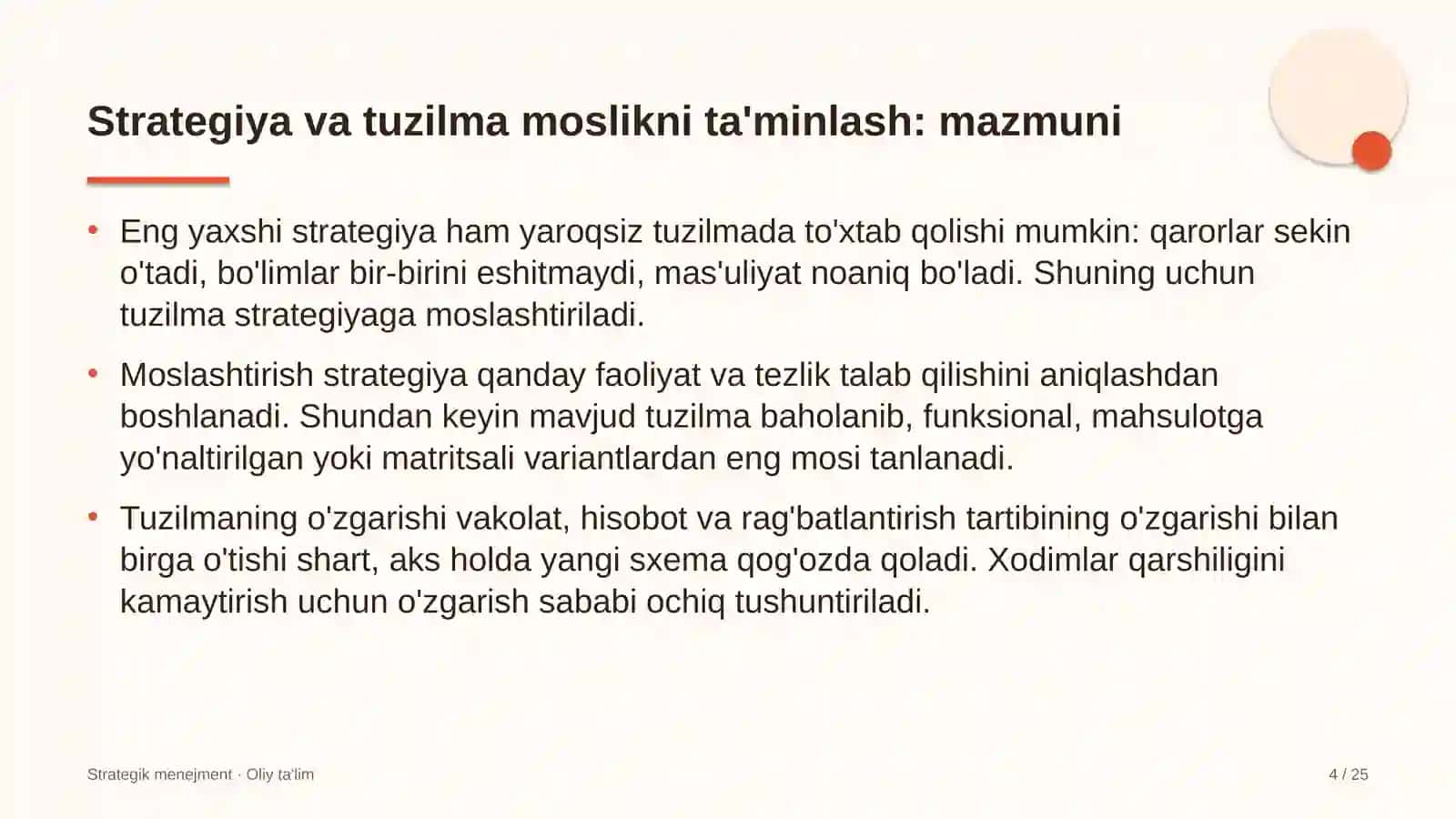 folklor jamoalarida strategiya va tashkiliy tuzilma o'rtasidagi moslikni ta'minlash 8027 4
