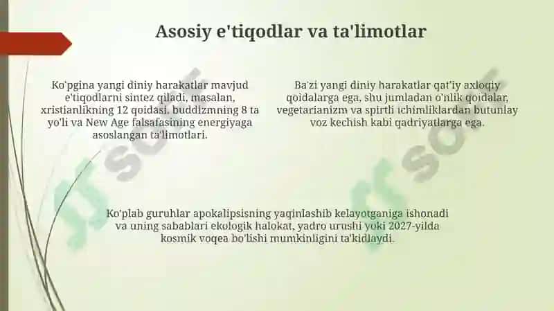 Yangi diniy talimotlar va sektalar 4