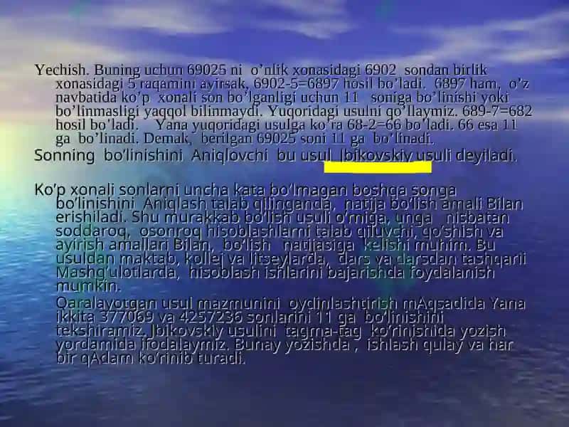 Bo'linish belgilari haqida 4