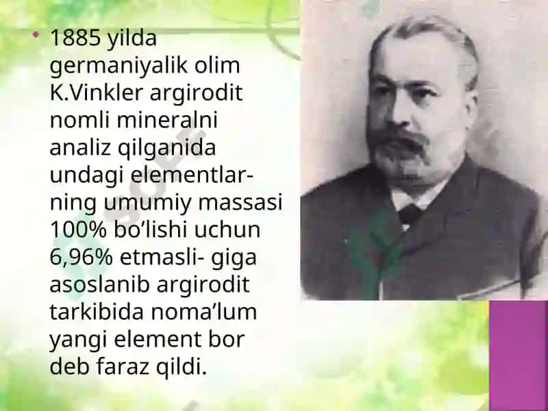 Germaniy elementi haqida fan 4