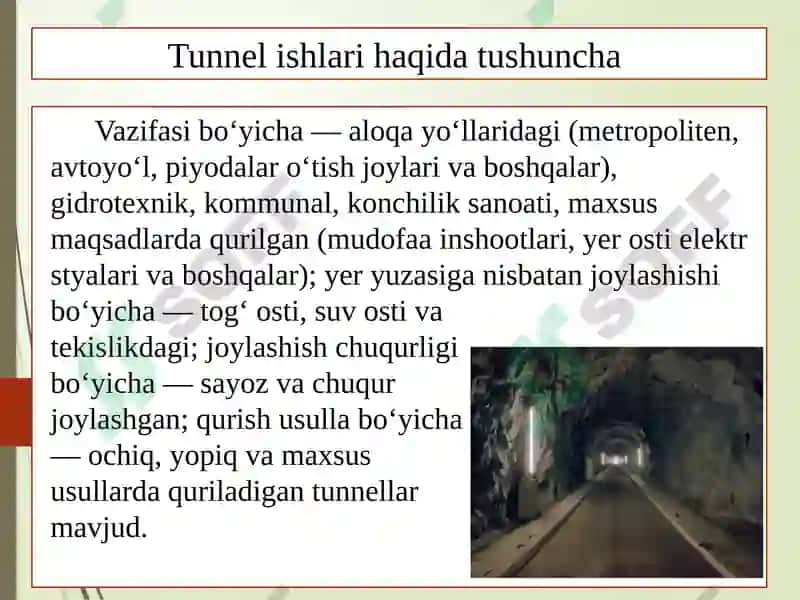 Tunnel ishlari haqida tushuncha 4
