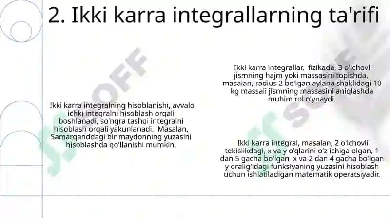Ikki karrali integral ta'rifi 4