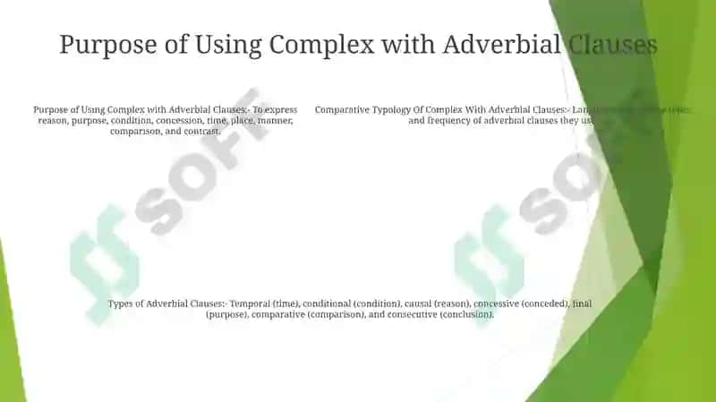 Comparative Typology Of Complex With Adverbial Clauses 4