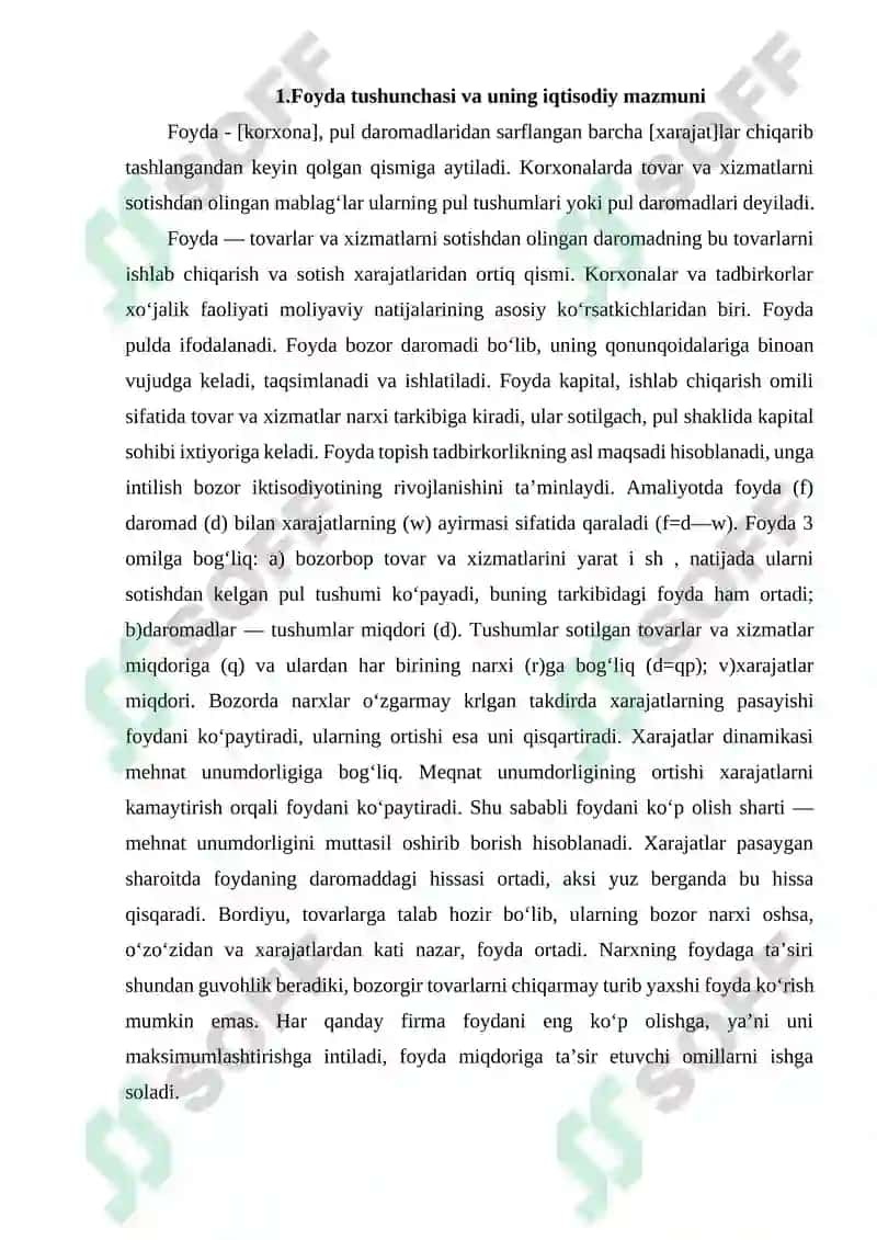 Foyda va unga ta'sir etuvchi omillar 4