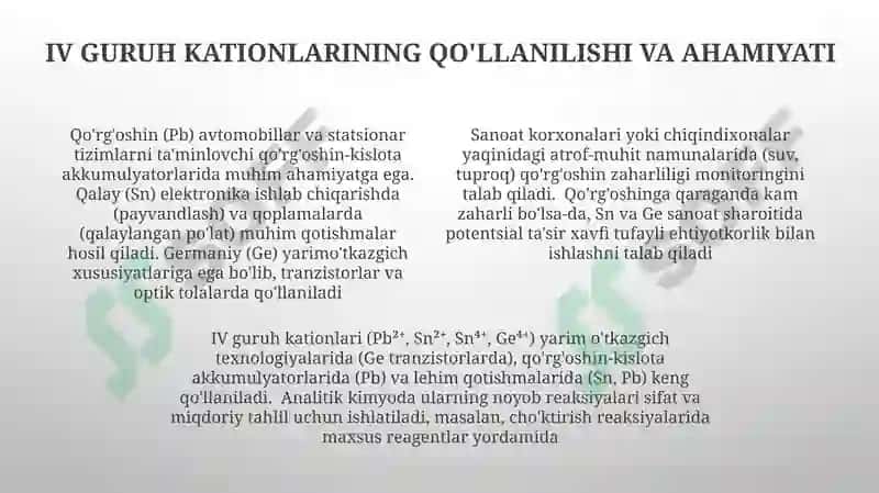 IV guruh kationlari 4