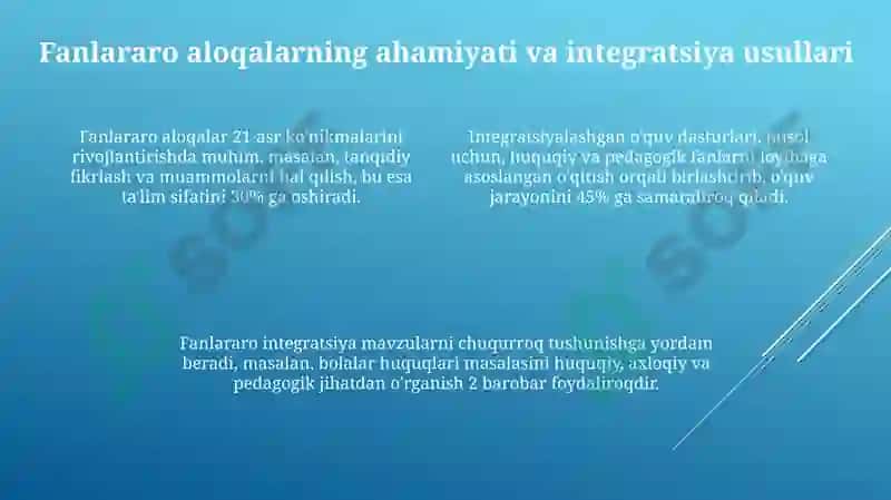 Ta'lim va huquq fanlarini o'qitishning tashkiliy shakllari va fanlararo aloqadorligi 4