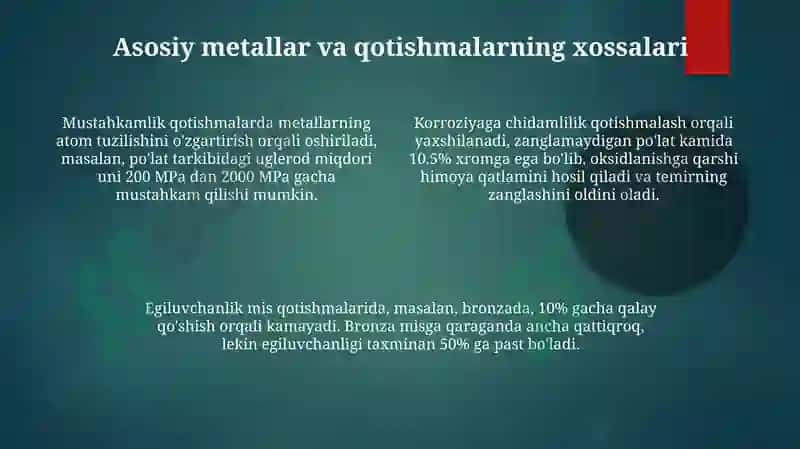 Metallar va qotishmalar 4