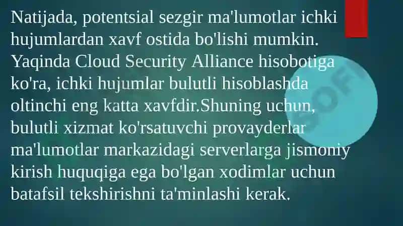 CLOUD muhitida xavfsizlikni taminlash 4