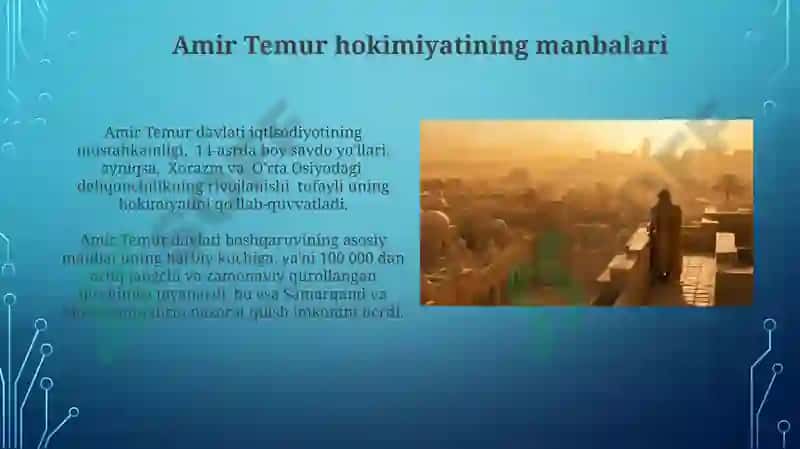 Amir Temur davlatining boshqaruvi 4