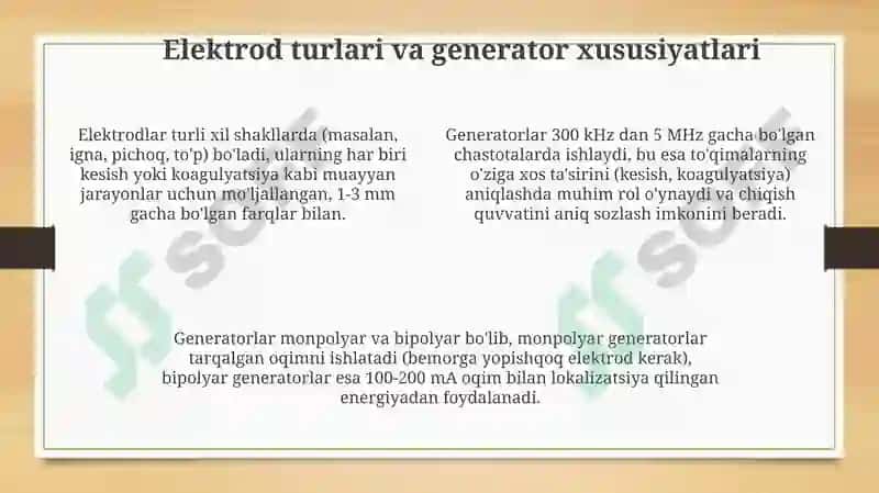 Elektroxirurgik apparatlarning elementlari 4