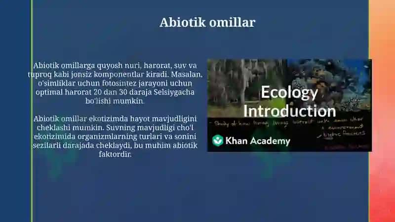 Ekologik omillar.Biotikaloqaturlari 4