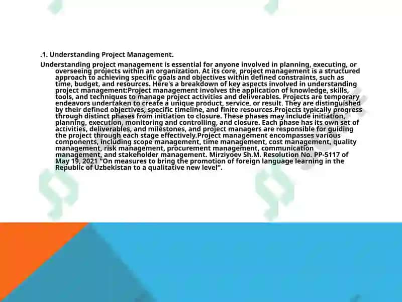 Understanding Project Management 4