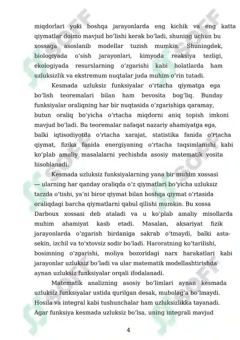 Kesmada Uzluksiz Funksiyalarning Xossalari 4
