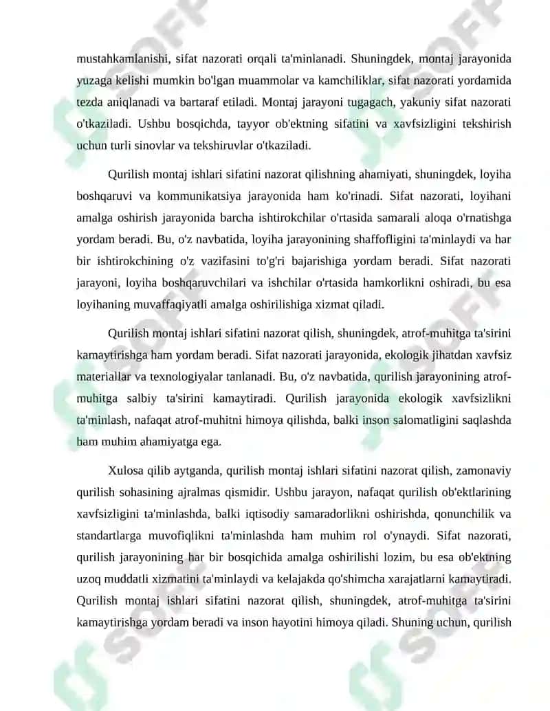 Qurilish montaj ishlari sifatini nazorat qilish 4