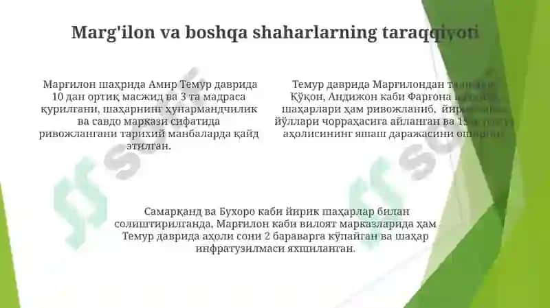 Amir Temur va Temuriylar davridagi shaharsozlik taraqiyoti 4