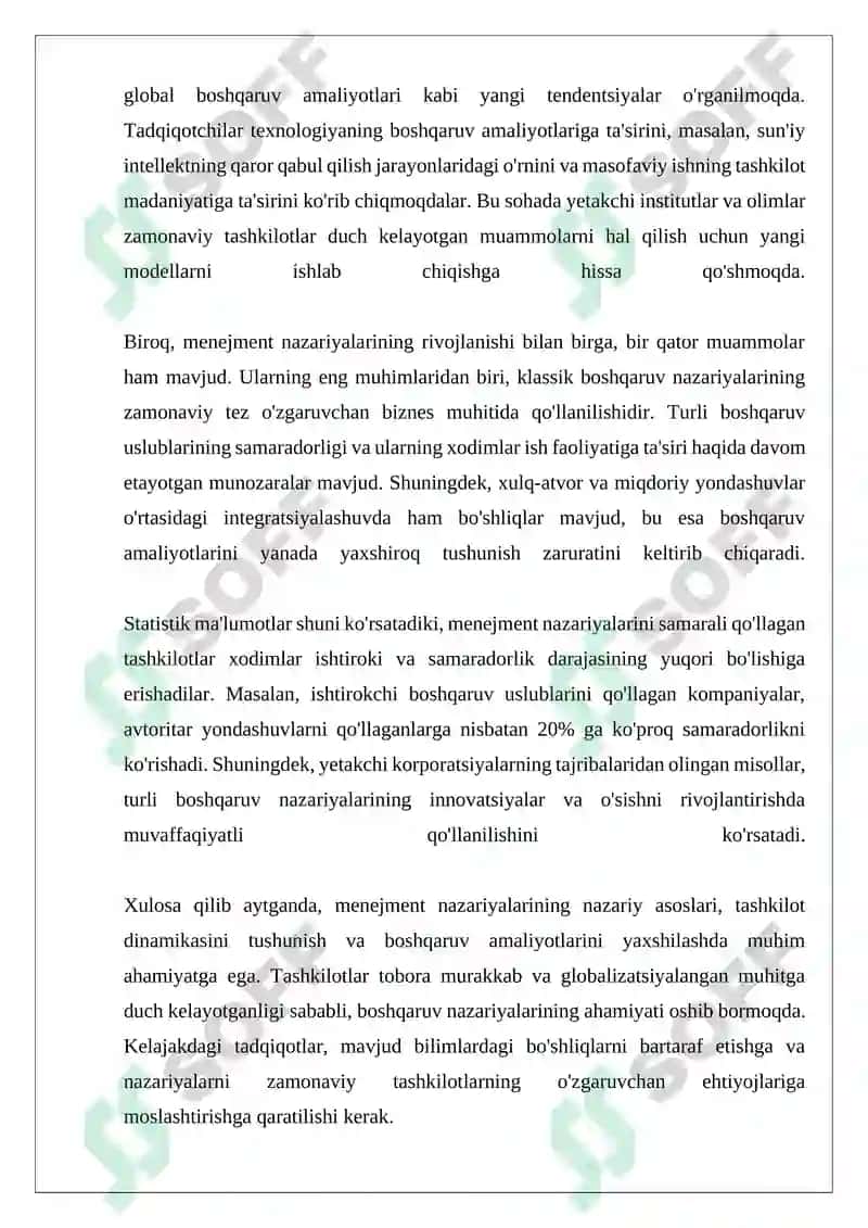 Menejment nazariyalarining tarixiy rivojlanishi 4