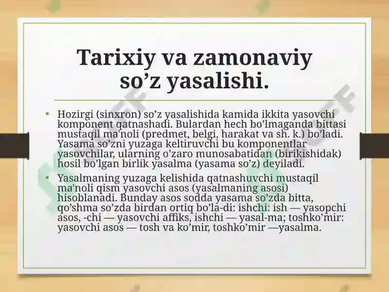 O’ZBEK TILIDA SO’Z YASALISH 4