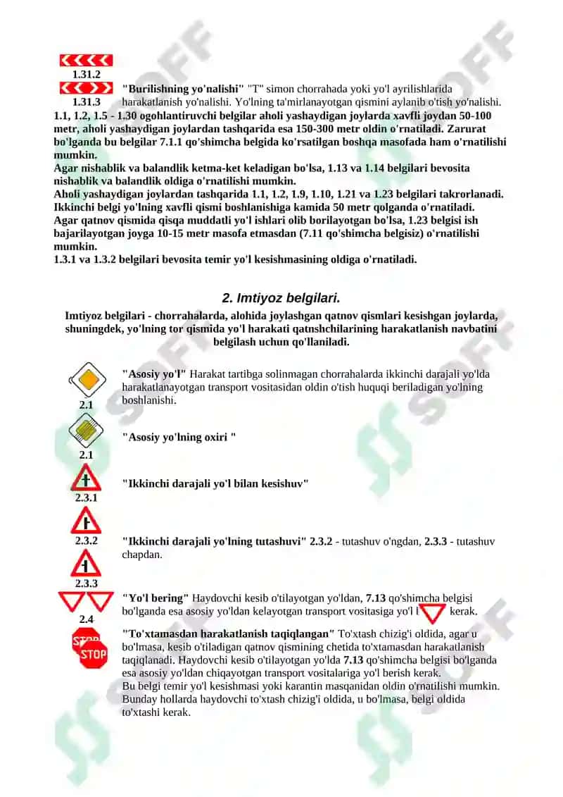 Yo'l Belgilari Yo'l qoidalari 4