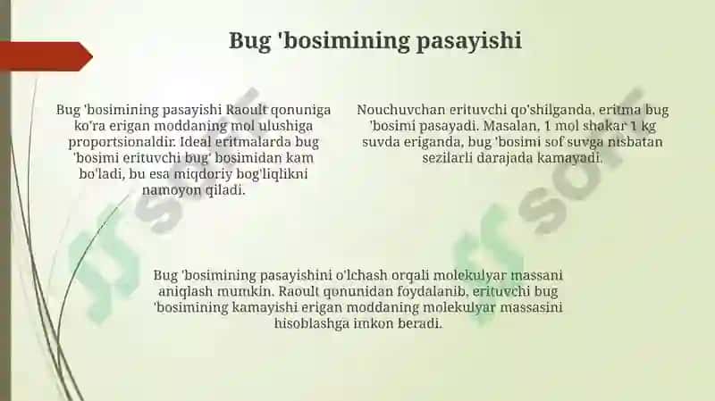 Eritmalarning kolligativ xossalari 4