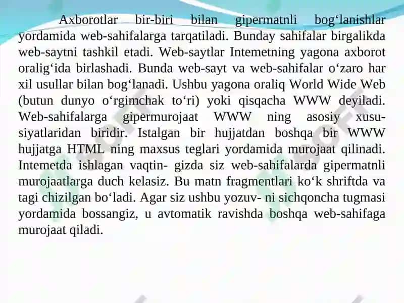 Web-sahifa, Web-sayt va Web-dizayn tushunchalari 4