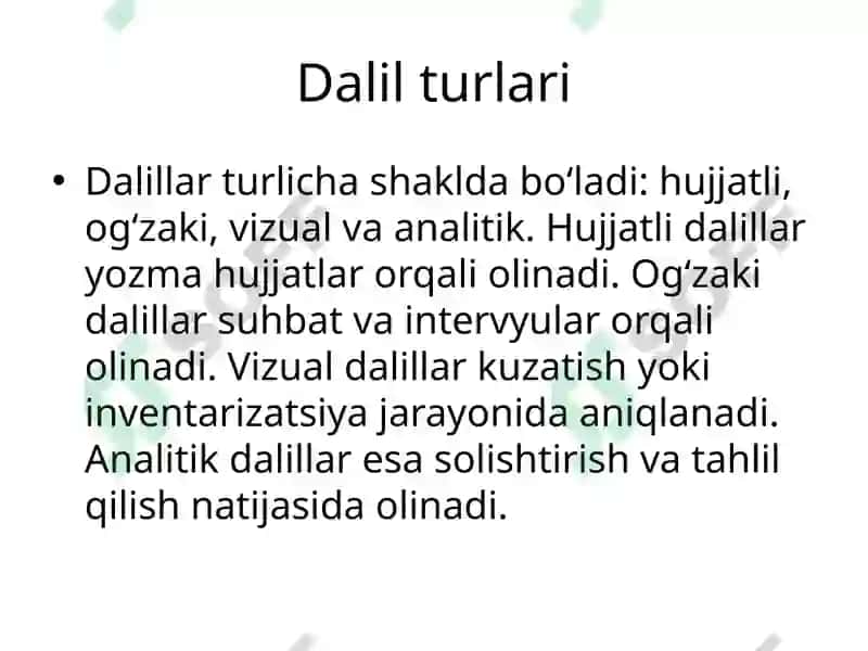 Audit va auditorlik dalillari 4