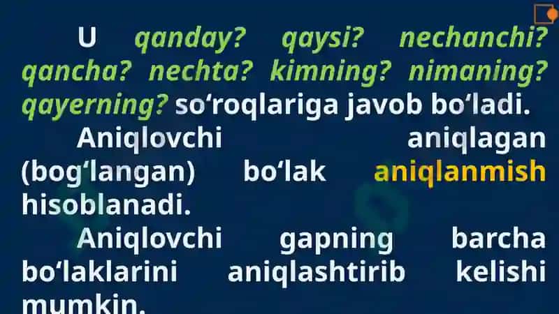 Aniqlovchi 4