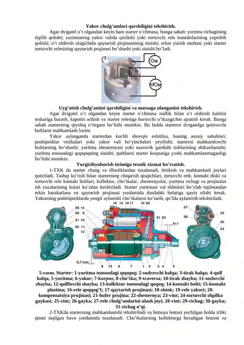12-tajriba ishi. Avtomobilning elektr va elektron jihozlariga texnik xizmat ko'rsatish va ta'mirlash ishlari texnologiyasi 4