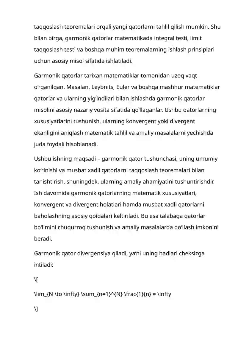 Garmonik qatorlar 4