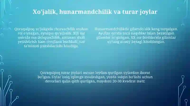 Qoraqalpoqlar Madaniyati 4