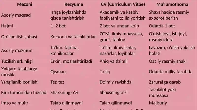 CV (Curriculum Vitae) 4