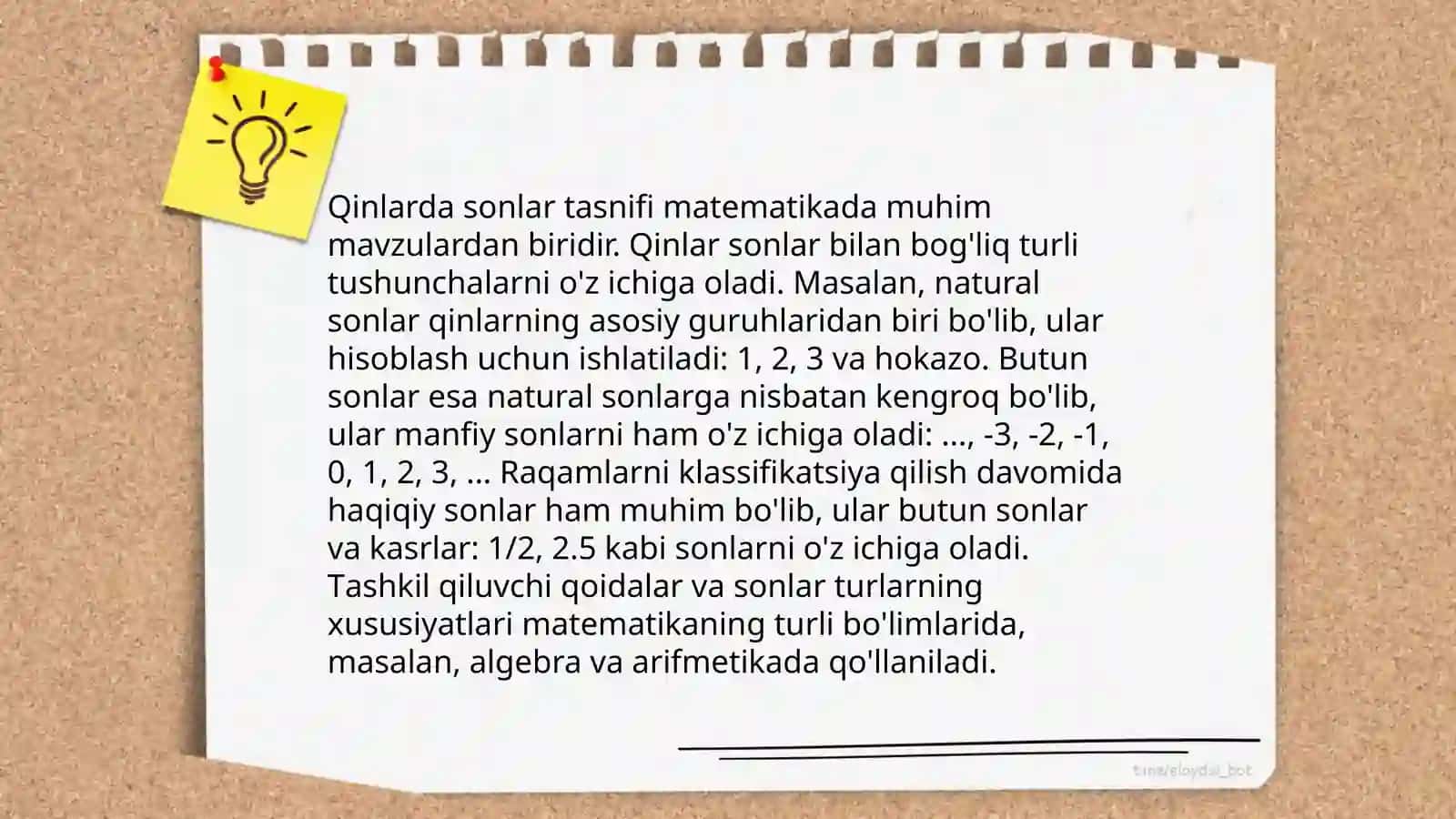 Natural Sonlarning Tarixi 4