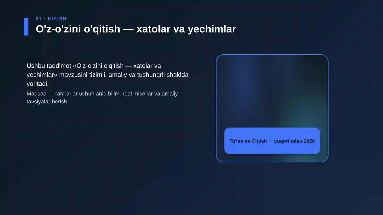 O'z-o'zini o'qitish — xatolar va yechimlar 4